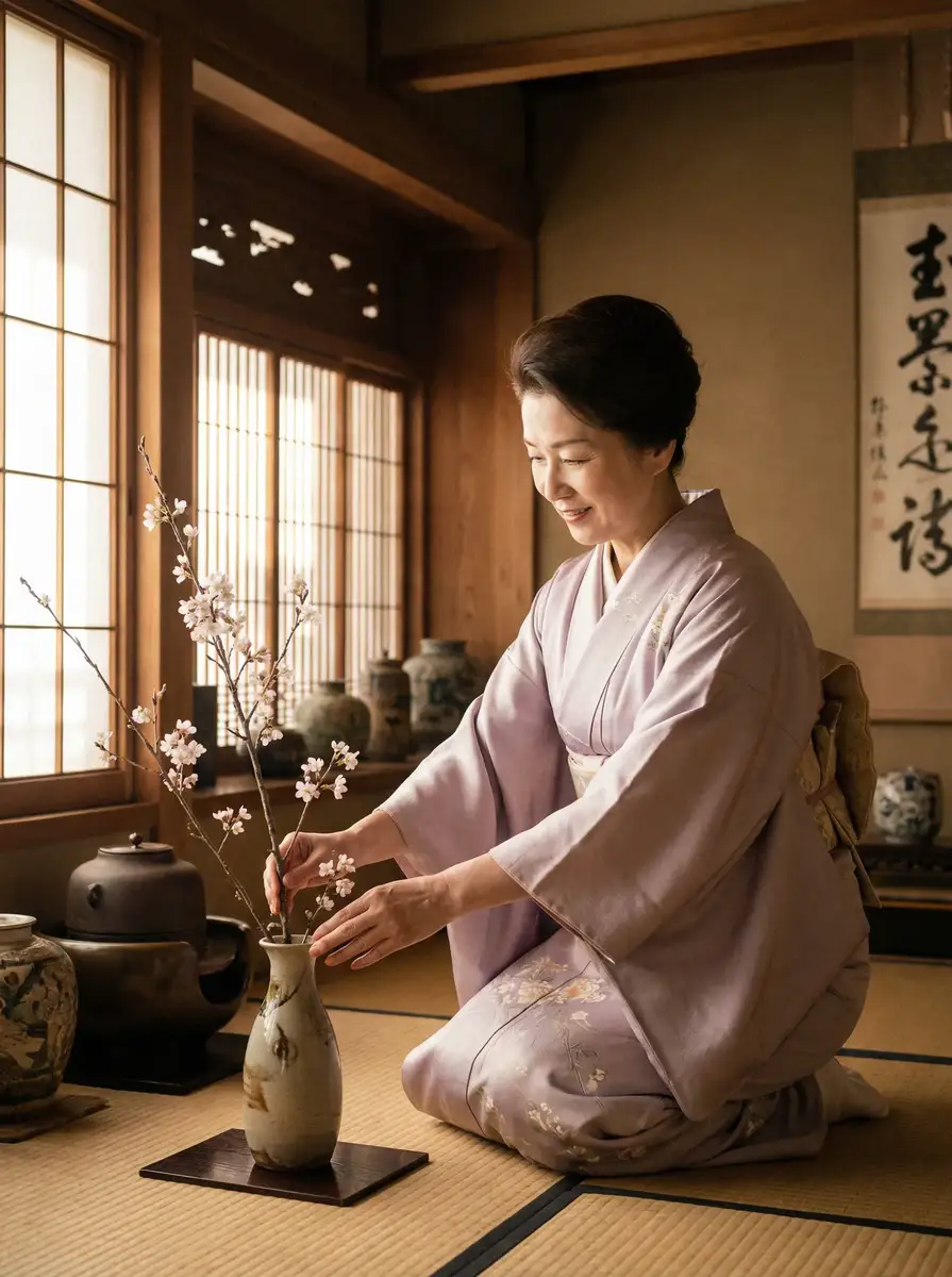 一位优雅的 三生三世十里桃花一共多少集 在和室中插花